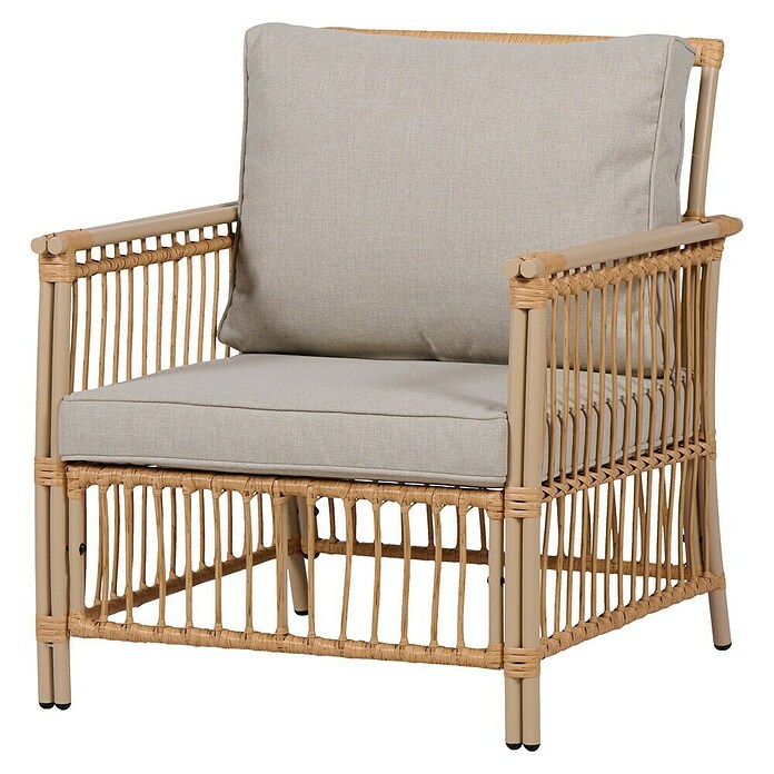 Conjunto de muebles Neel (4 pzs., Acero/Ratán sintético, Natural/Beige) | BAUHAUS