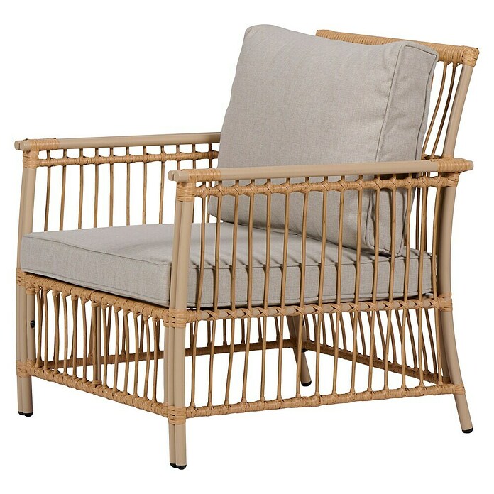 Conjunto de muebles Neel (4 pzs., Acero/Ratán sintético, Natural/Beige) | BAUHAUS
