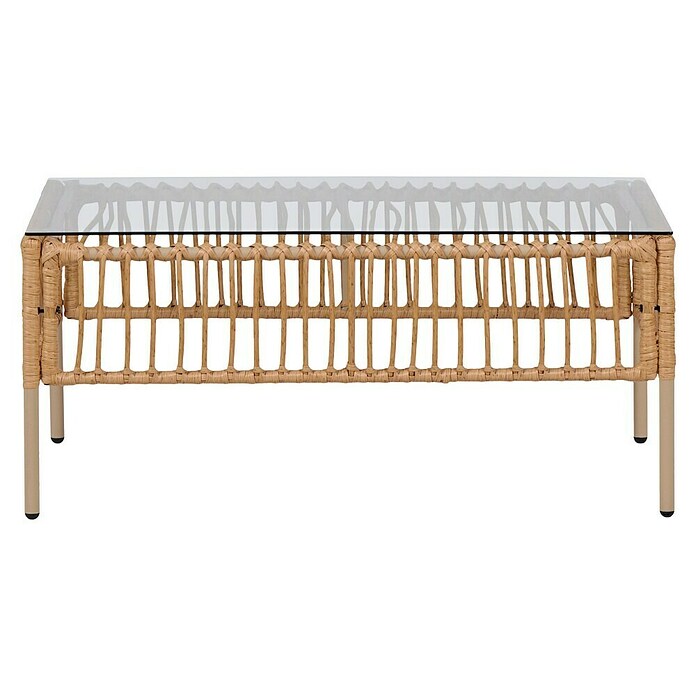 Conjunto de muebles Neel (4 pzs., Acero/Ratán sintético, Natural/Beige) | BAUHAUS
