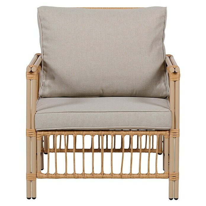 Conjunto de muebles Neel (4 pzs., Acero/Ratán sintético, Natural/Beige) | BAUHAUS