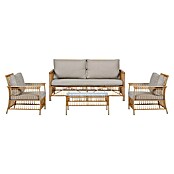 Conjunto de muebles Neel (4 pzs., Acero/Ratán sintético, Natural/Beige) | BAUHAUS
