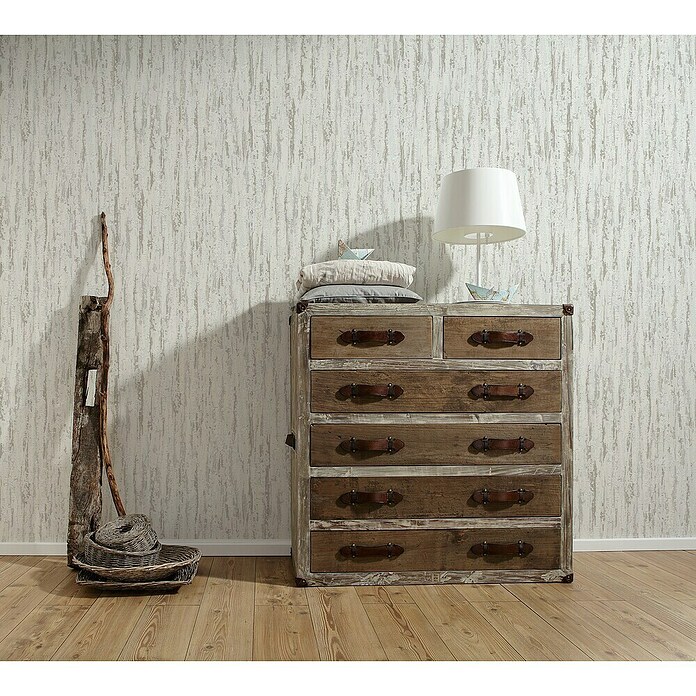 A.S. Création Vliestapete Putzstruktur (Weiß/Beige, Uni, L x B: 10,05 x 0,53 m) | BAUHAUS