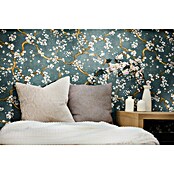 A.S. Création Metropolitan Stories Hot Spots Vliestapete Kirschblüte (Blau/Gold, Floral, 10,05 x 0,53 m) | BAUHAUS