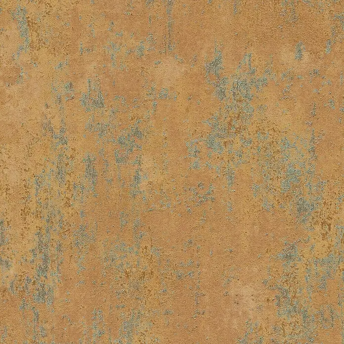 A.S. Création Metropolitan Stories Hot Spots Vliestapete Putzstruktur - Braun-Orange-Grau, Steinoptik, 10,05 x 0,53 m - Strukturierte orangefarbene Wand mit dezenten grauen Akzenten, die einen verwitterten, rustikalen Charme versprüht und vielseitig einsetzbar ist.