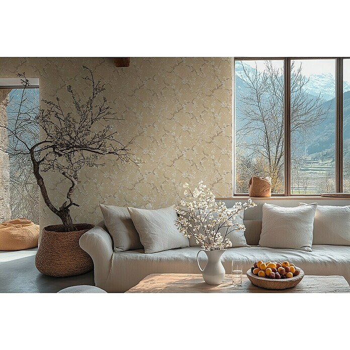 A.S. Création Metropolitan Stories Hot Spots Vliestapete MS Hot Spots (Beige/Creme, Floral, 10,05 x 0,53 m) | BAUHAUS