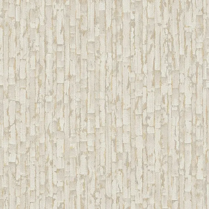 A.S. Création Metropolitan Stories Hot Spots Vliestapete Grafik - Creme-Beige-Grau, Grafisch, 10,05 x 0,53 m - Strukturierte Tapete in Creme- und Goldtönen mit vertikalem Muster, ideal für moderne Innenräume.