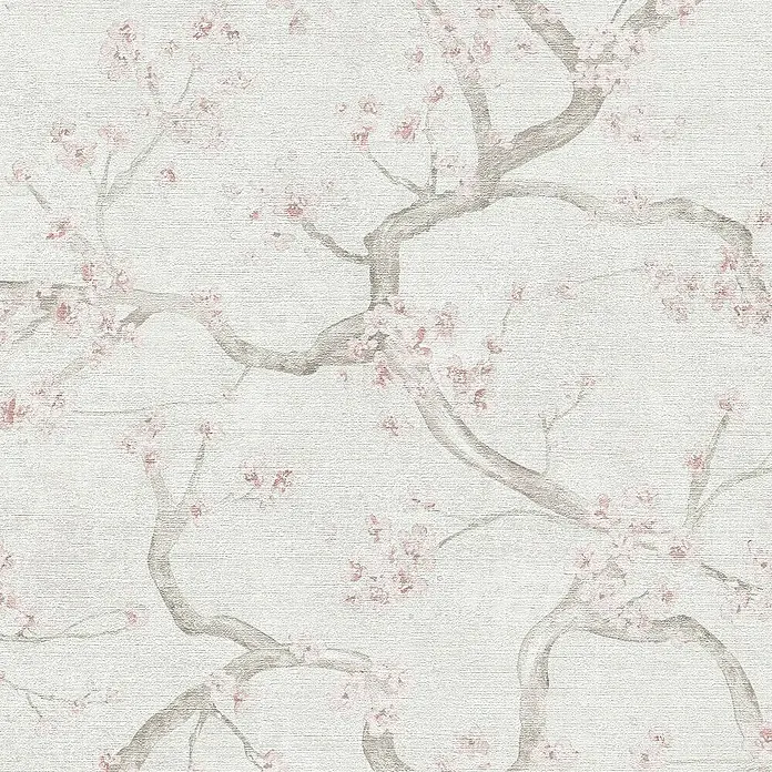 A.S. Création Metropolitan Stories Hot Spots Vliestapete Kirschblüte - Creme-Rosa-Beige, Floral, 10,05 x 0,53 m - Zartes florales Muster mit Kirschblütenzweigen, ideal für Wandgestaltung und kreative Projekte.