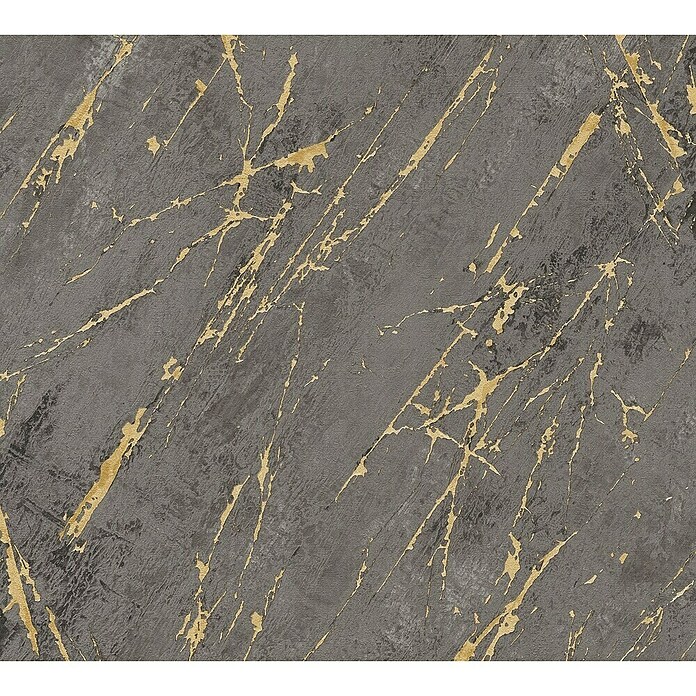 A.S. Création Metropolitan Stories Vliestapete Marmor (Grau/Gold, L x B: 10,05 x 0,53 m) | BAUHAUS