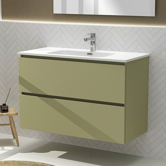 Artysan Conjunto de mueble de baño Harmony (Ancho: 100 cm, Verde cactus, 3 pzs.) | BAUHAUS