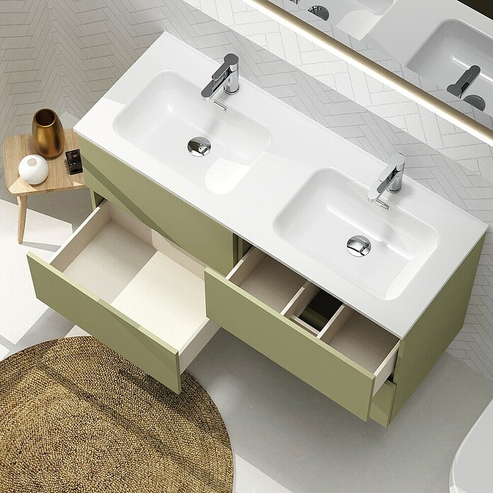 Artysan Conjunto de mueble de baño Harmony (Ancho: 120 cm, Verde cactus, 3 pzs.) | BAUHAUS