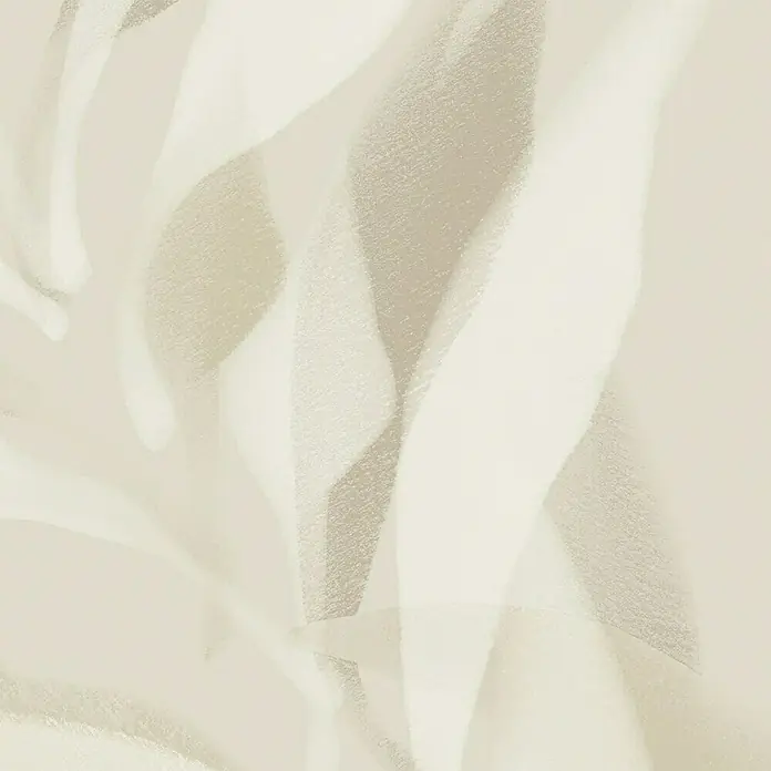 Papel pintado Vegetal Hojas - Beige, Floral, 10 x 0,53 m - Un patrón abstracto color crema con formas suaves y sinuosas, ideal para fondos modernos y diseños minimalistas.