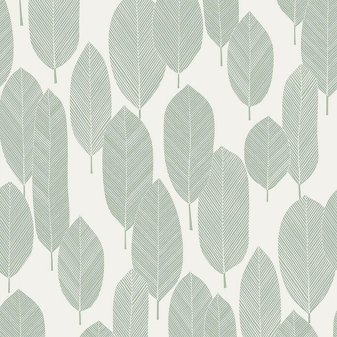 Papel pintado Vegetal Hojas Bosque (Verde, Floral, 10 x 0,53 m) | BAUHAUS