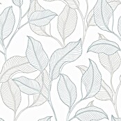 Papel pintado Vegetal Hojas (Azul, Floral, 10 x 0,53 m) | BAUHAUS