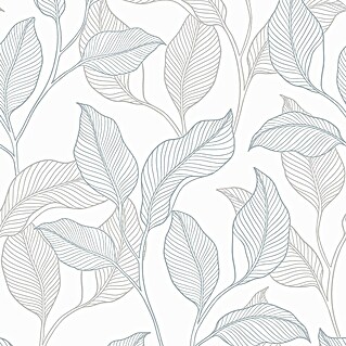 Papel pintado Vegetal Hojas (Azul, Floral, 10 x 0,53 m)