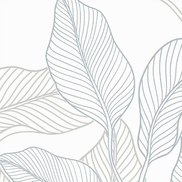 Papel pintado Vegetal Hojas (Azul, Floral, 10 x 0,53 m) | BAUHAUS