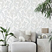 Papel pintado Vegetal Hojas (Azul, Floral, 10 x 0,53 m) | BAUHAUS