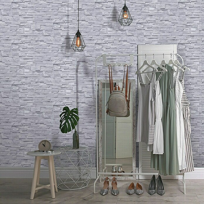 Papel pintado Piedra (Gris, Efecto piedra, 10 x 0,53 m) | BAUHAUS