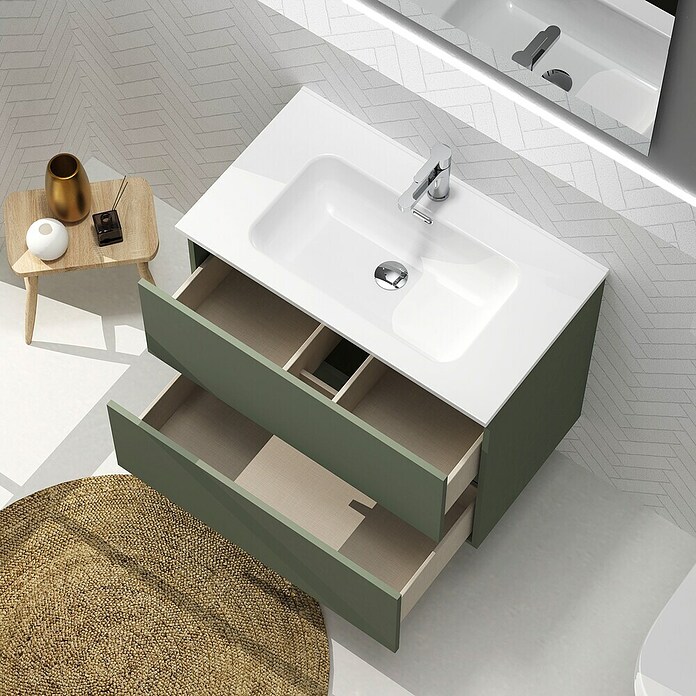 Artysan Conjunto de mueble de baño Harmony (Ancho: 80 cm, Verde musgo, 3 pzs.) | BAUHAUS