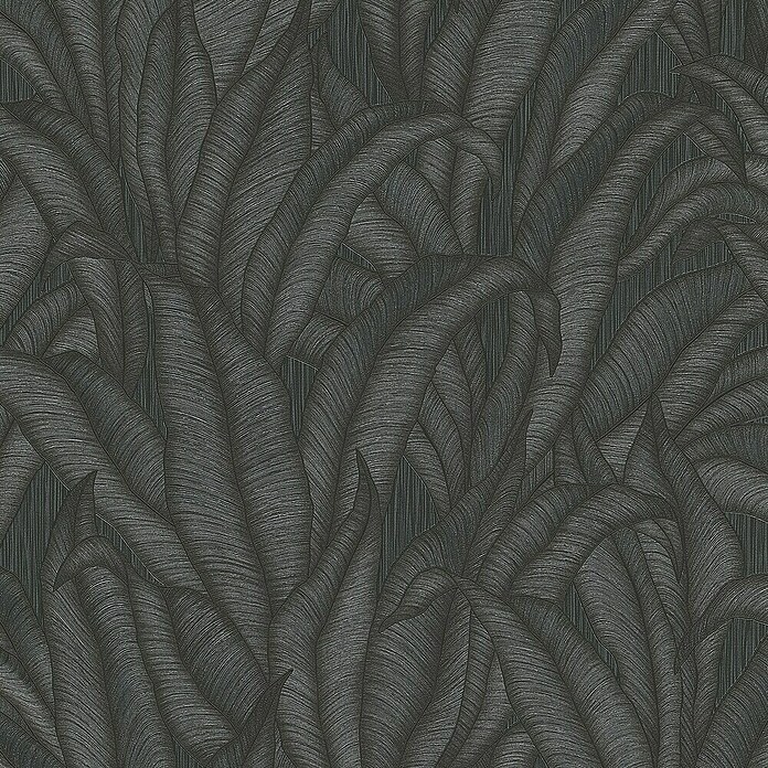 Papel pintado Hojas Botánico (Negro, Floral, 10 x 0,53 m) | BAUHAUS