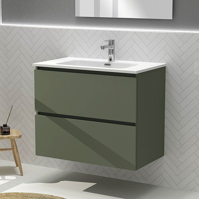Artysan Conjunto de mueble de baño Harmony (Ancho: 80 cm, Verde musgo, 3 pzs.) | BAUHAUS