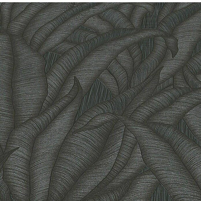 Papel pintado Hojas Botánico (Negro, Floral, 10 x 0,53 m) | BAUHAUS