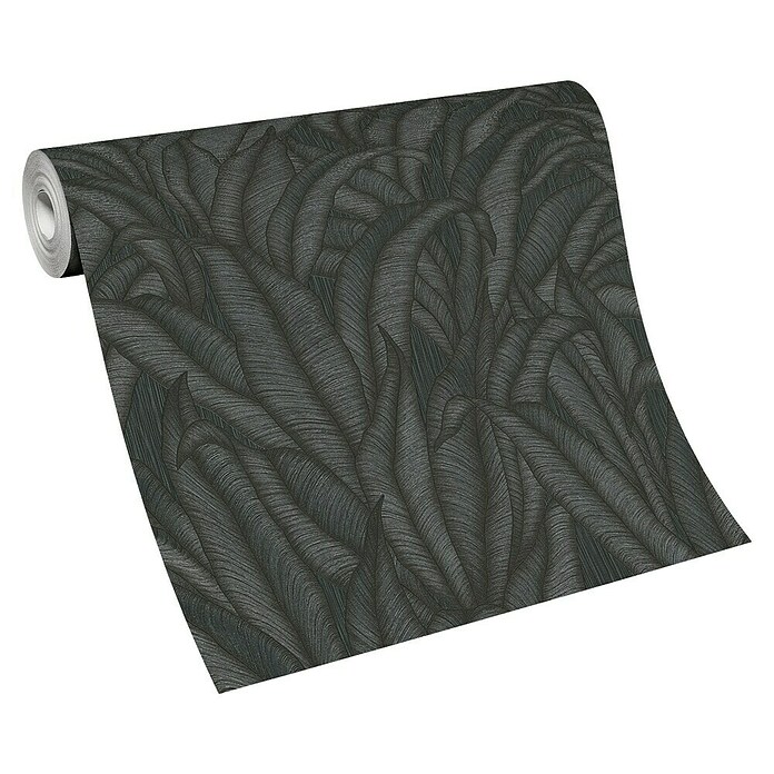 Papel pintado Hojas Botánico (Negro, Floral, 10 x 0,53 m) | BAUHAUS