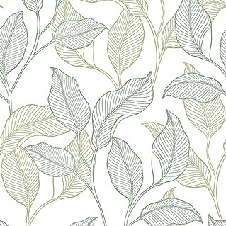 Papel pintado Vegetal Hojas (Verde, Floral, 10 x 0,53 m)