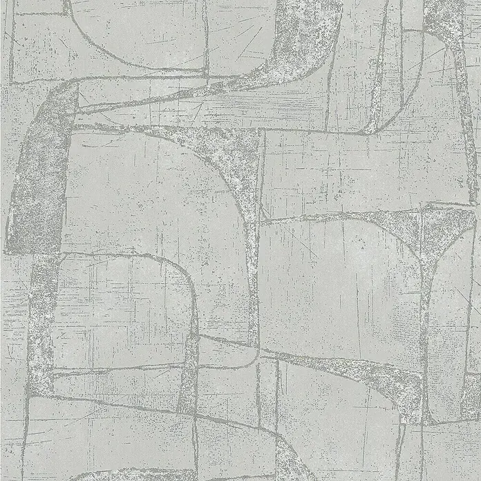 Marburg Vliestapete Novamur Leyla Grafik - Grau, Grafisch, 10 x 0,53 m - Graue Tapete mit abstraktem, geometrischem Muster und subtilen Texturen, die eine moderne und elegante Wandgestaltung ermöglicht.