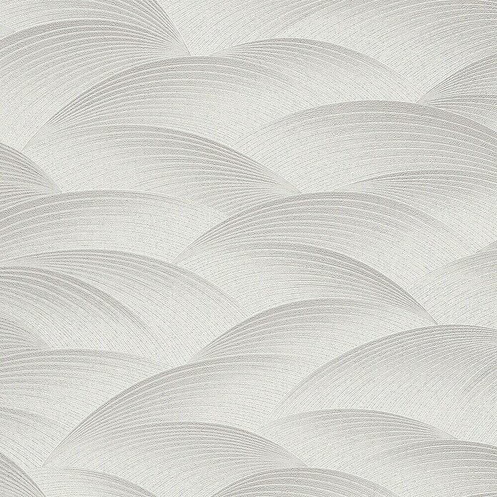 Papel pintado Geométrico Ondas (Gris, Ondas, 10 x 0,53 m) | BAUHAUS