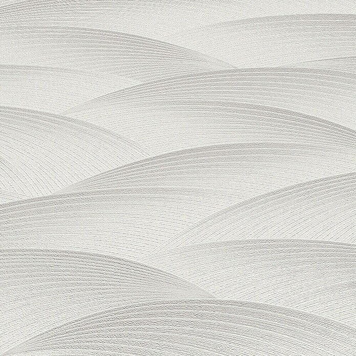 Papel pintado Geométrico Ondas (Gris, Ondas, 10 x 0,53 m) | BAUHAUS
