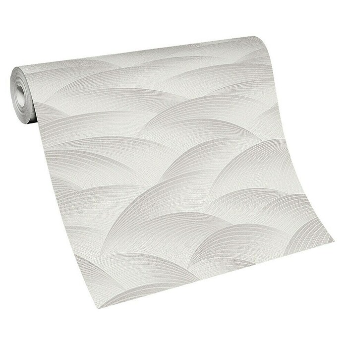 Papel pintado Geométrico Ondas (Gris, Ondas, 10 x 0,53 m) | BAUHAUS