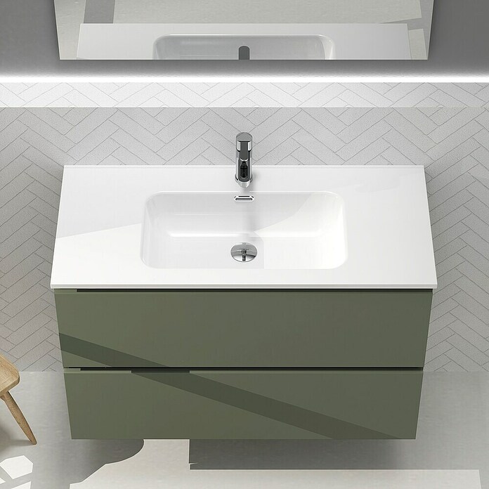 Artysan Conjunto de mueble de baño Harmony (Ancho: 100 cm, Verde musgo, 3 pzs.) | BAUHAUS