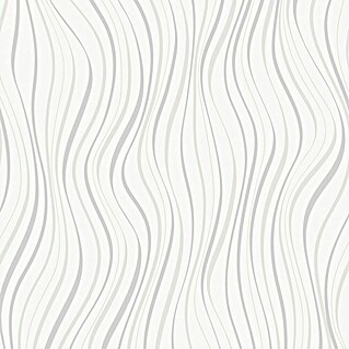Papel pintado Ondas (Blanco, Ondas, 10 x 0,53 m)