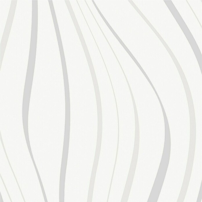 Papel pintado Ondas (Blanco, Ondas, 10 x 0,53 m) | BAUHAUS