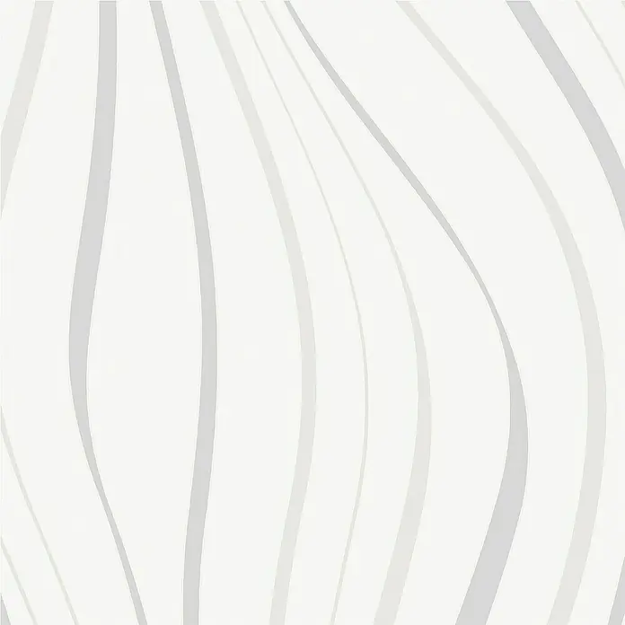 Papel pintado Ondas - Blanco, Ondas, 10 x 0,53 m - Fondo abstracto con líneas grises suavemente curvas sobre un fondo blanco, creando una estética moderna y elegante.