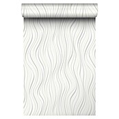 Papel pintado Ondas (Blanco, Ondas, 10 x 0,53 m) | BAUHAUS