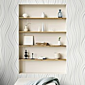 Papel pintado Ondas (Blanco, Ondas, 10 x 0,53 m) | BAUHAUS