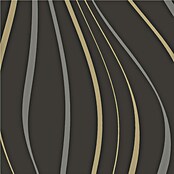 Papel pintado Ondas (Negro, Ondas, 10 x 0,53 m) | BAUHAUS