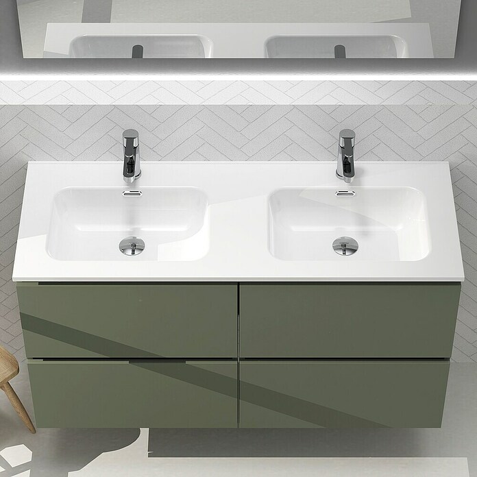 Artysan Conjunto de mueble de baño Harmony (Ancho: 120 cm, Verde musgo, 3 pzs.) | BAUHAUS