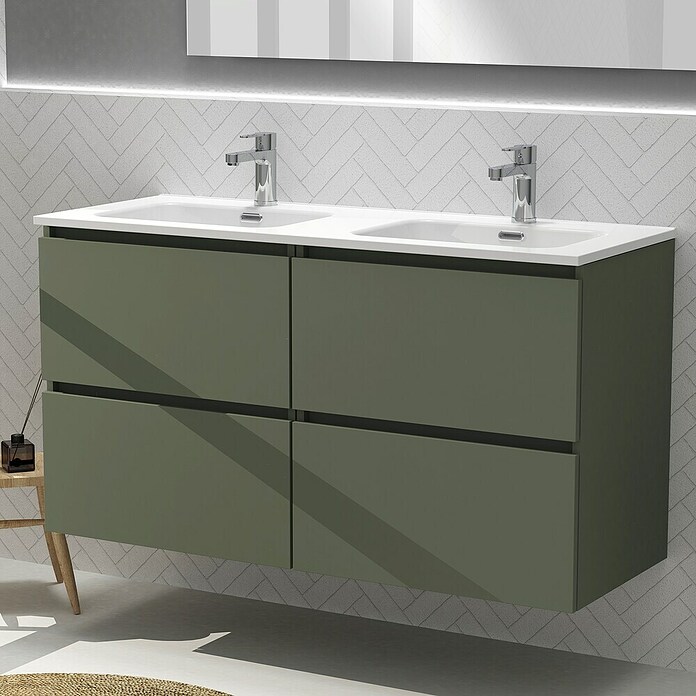 Artysan Conjunto de mueble de baño Harmony (Ancho: 120 cm, Verde musgo, 3 pzs.) | BAUHAUS
