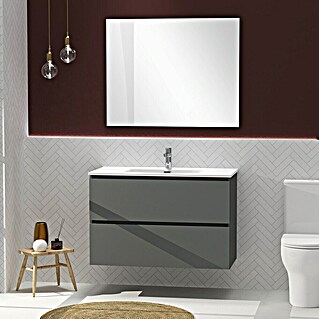 Artysan Conjunto de mueble de baño Harmony (Ancho: 100 cm, Gris oscuro, 3 pzs.)