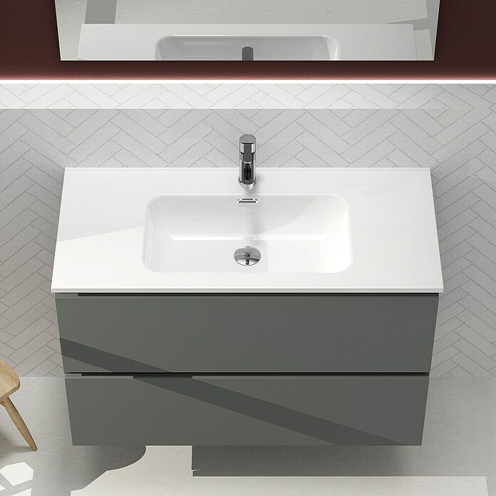 Artysan Conjunto de mueble de baño Harmony (Ancho: 100 cm, Gris oscuro, 3 pzs.) | BAUHAUS