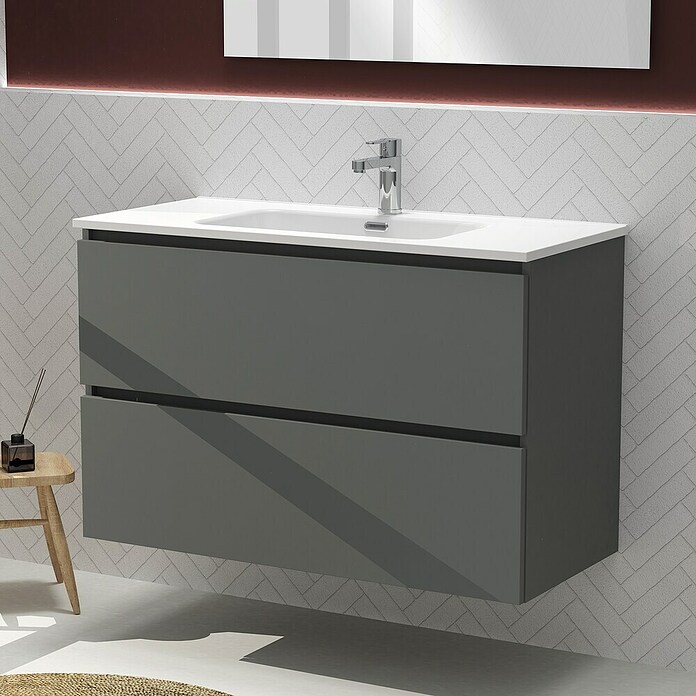 Artysan Conjunto de mueble de baño Harmony (Ancho: 100 cm, Gris oscuro, 3 pzs.) | BAUHAUS