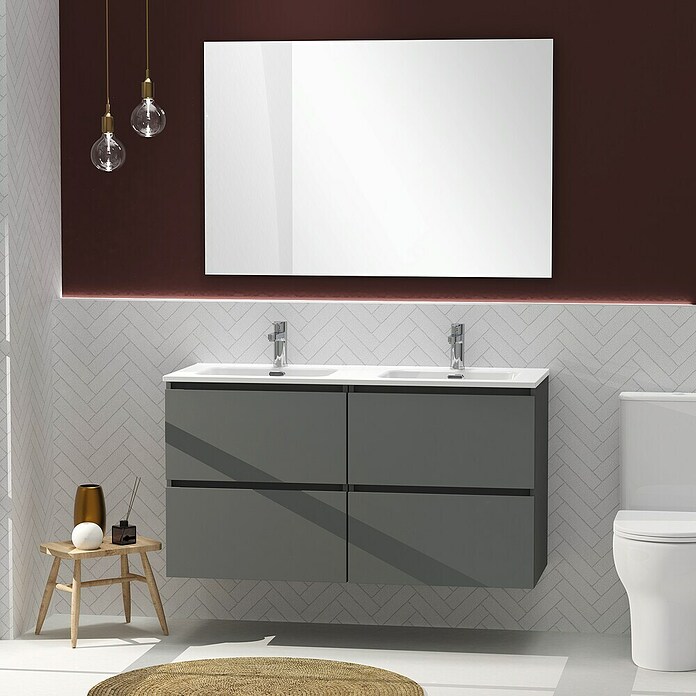 Artysan Conjunto de mueble de baño Harmony (Ancho: 120 cm, Gris oscuro, 3 pzs.) | BAUHAUS