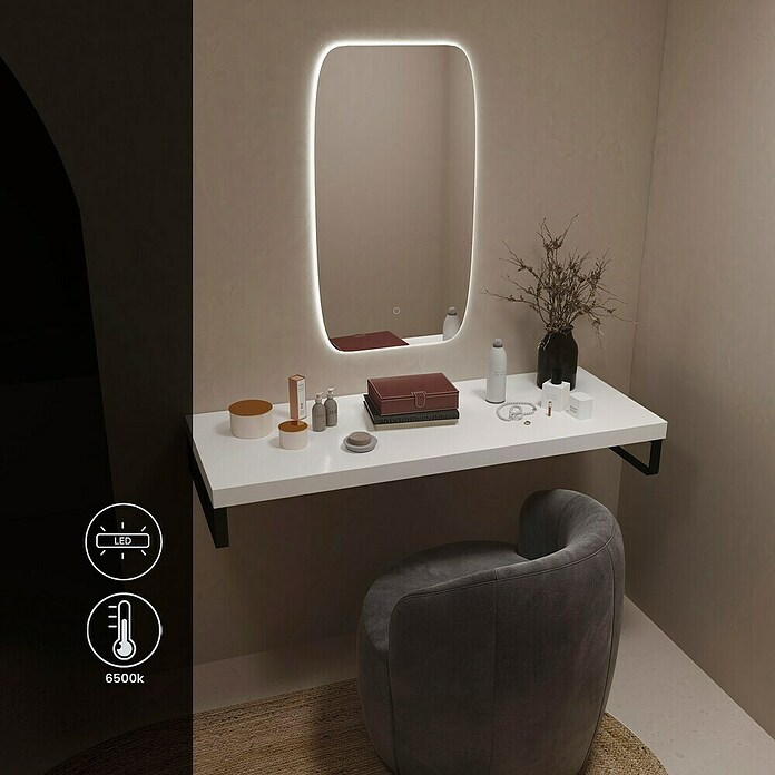 Artysan Espejo con luz LED (An x Al: 45 x 80 cm, LED) | BAUHAUS