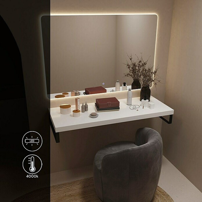 Artysan Espejo con luz LED (An x Al: 120 x 80 cm, LED) | BAUHAUS