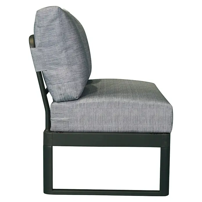 Bonlay Loungesofa-Mittelelement Nova - B x T x H: 58 x 65 x 85 cm, Aluminium, Textilene, Anthrazit - Bequemer grauer Sessel mit Kissen und dunklem Rahmen, ideal für den Garten oder die Terrasse. Entspannung pur im stilvollen Design.