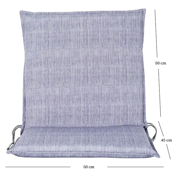 Bonlay Niederlehner-Auflage - L x B x H: 95 x 50 x 6 cm, Polyester 230 g/m², Blau/Anthrazit - Graues Sitzkissen mit Rückenlehne, ideal für Komfort. Maße: 50 cm breit, 45 cm Sitzhöhe, 50 cm Rückenlehne. Perfekt für Gartenmöbel.