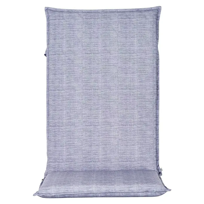 Bonlay Gartenmöbel-Auflage - Hochlehner, L x B x H: 120 x 50 x 6 cm, Polyester 230 g/m², Blau/Anthrazit - Nahaufnahme eines grauen Sitzkissens für den Innenbereich mit einer eleganten Textur und einer schlichten, modernen Ausstrahlung.