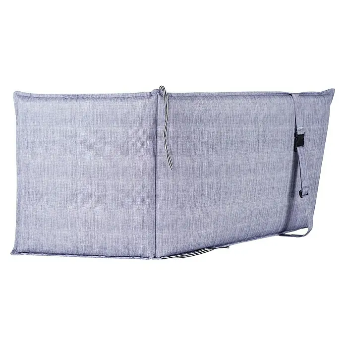 Bonlay Gartenmöbel-Auflage - Hochlehner, L x B x H: 120 x 50 x 6 cm, Polyester 230 g/m², Blau/Anthrazit - Ein rechteckiger, hellblauer Bezug mit Band und Schnalle zur Befestigung bietet Schutz und Komfort für Möbel oder Geräte.